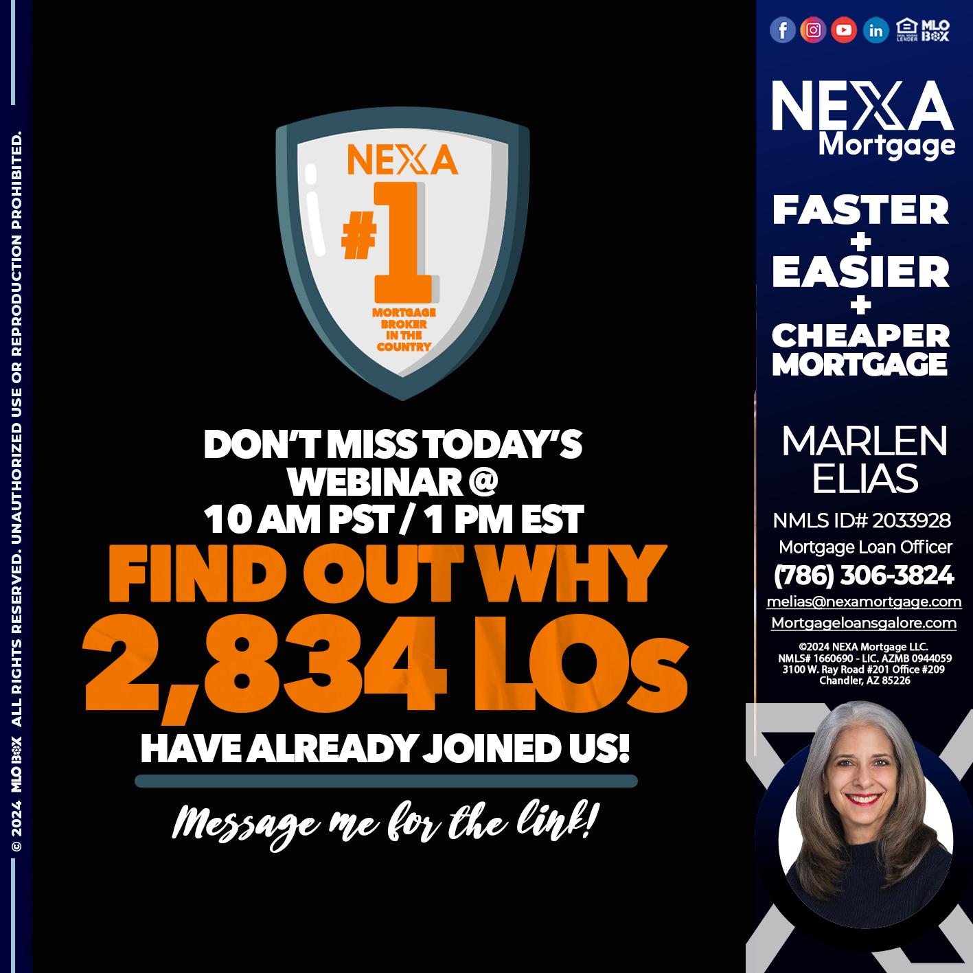 NEXA NO. 1 MORTGAGE BROKER - Marlen Elias -Mortgage Loan Officer