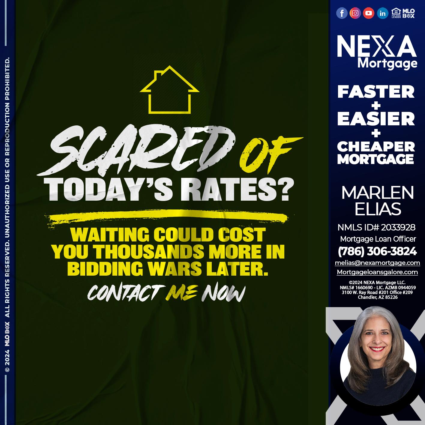 SCARED OF TODAY RATES? - Marlen Elias -Mortgage Loan Officer