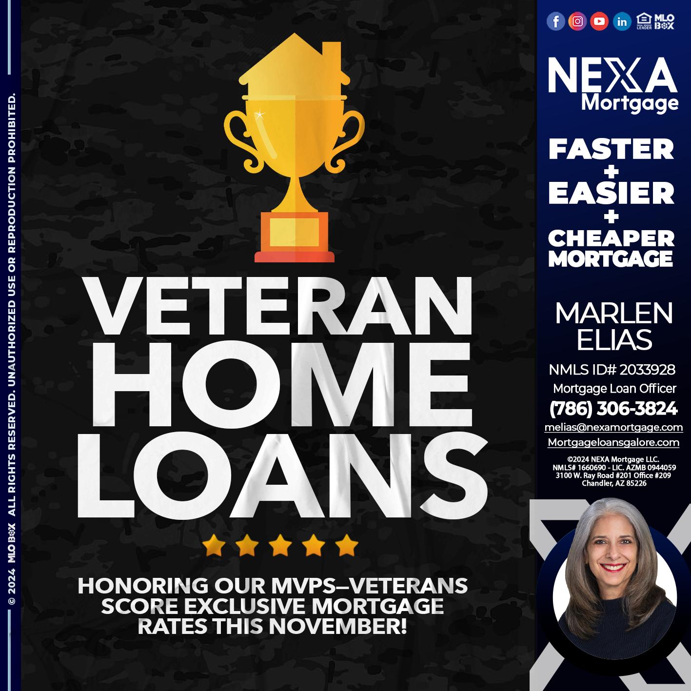 VETERANS HOME LOANS - Marlen Elias -Mortgage Loan Officer