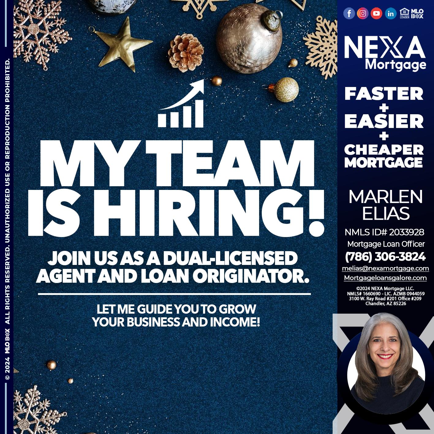 my team is hiring - Marlen Elias -Mortgage Loan Officer
