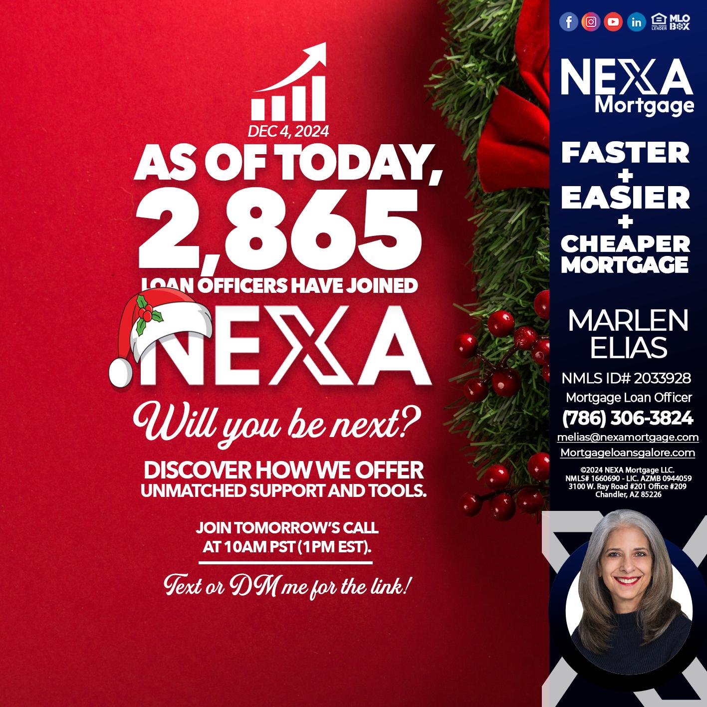 AS OF TODAY - Marlen Elias -Mortgage Loan Officer