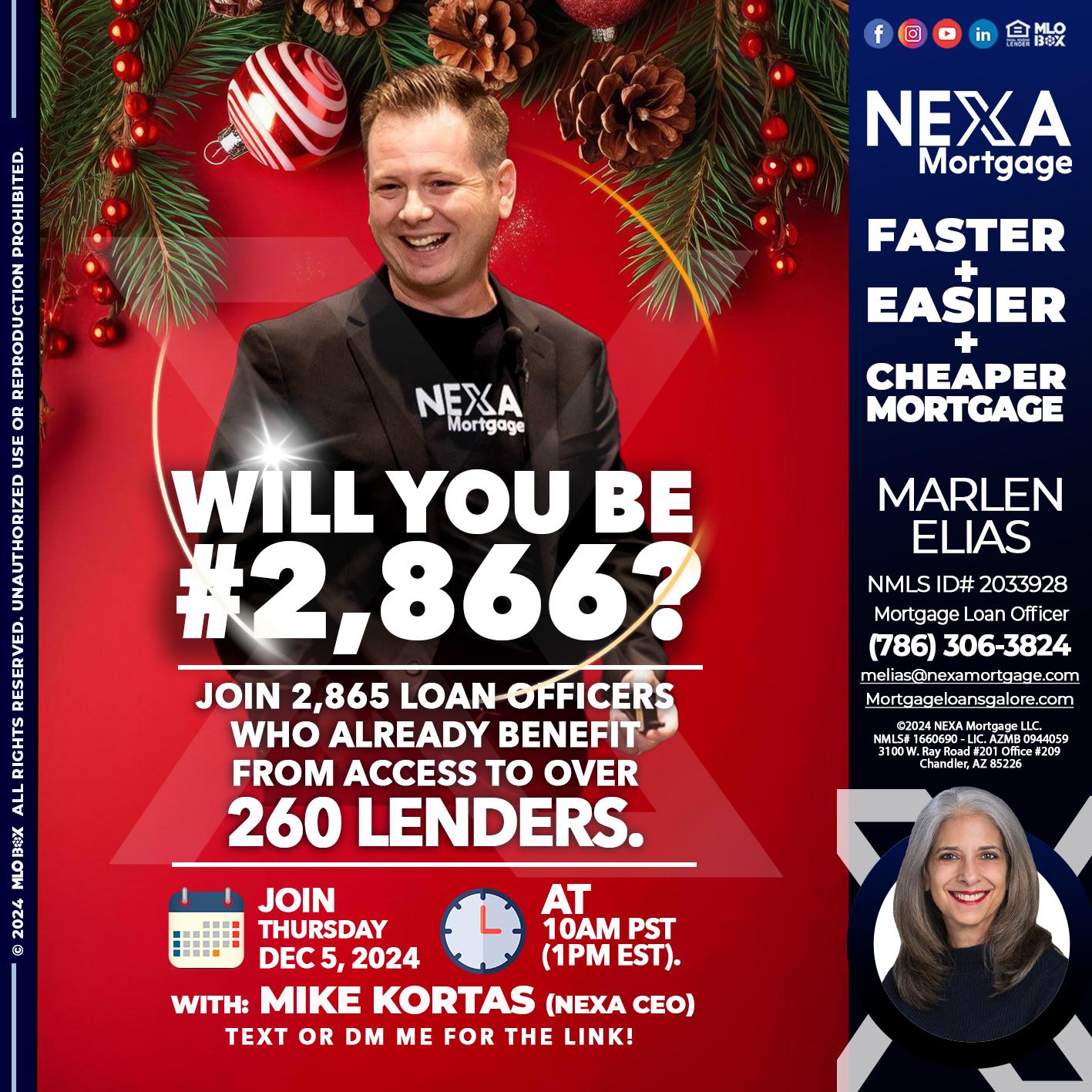 will you be - Marlen Elias -Mortgage Loan Officer