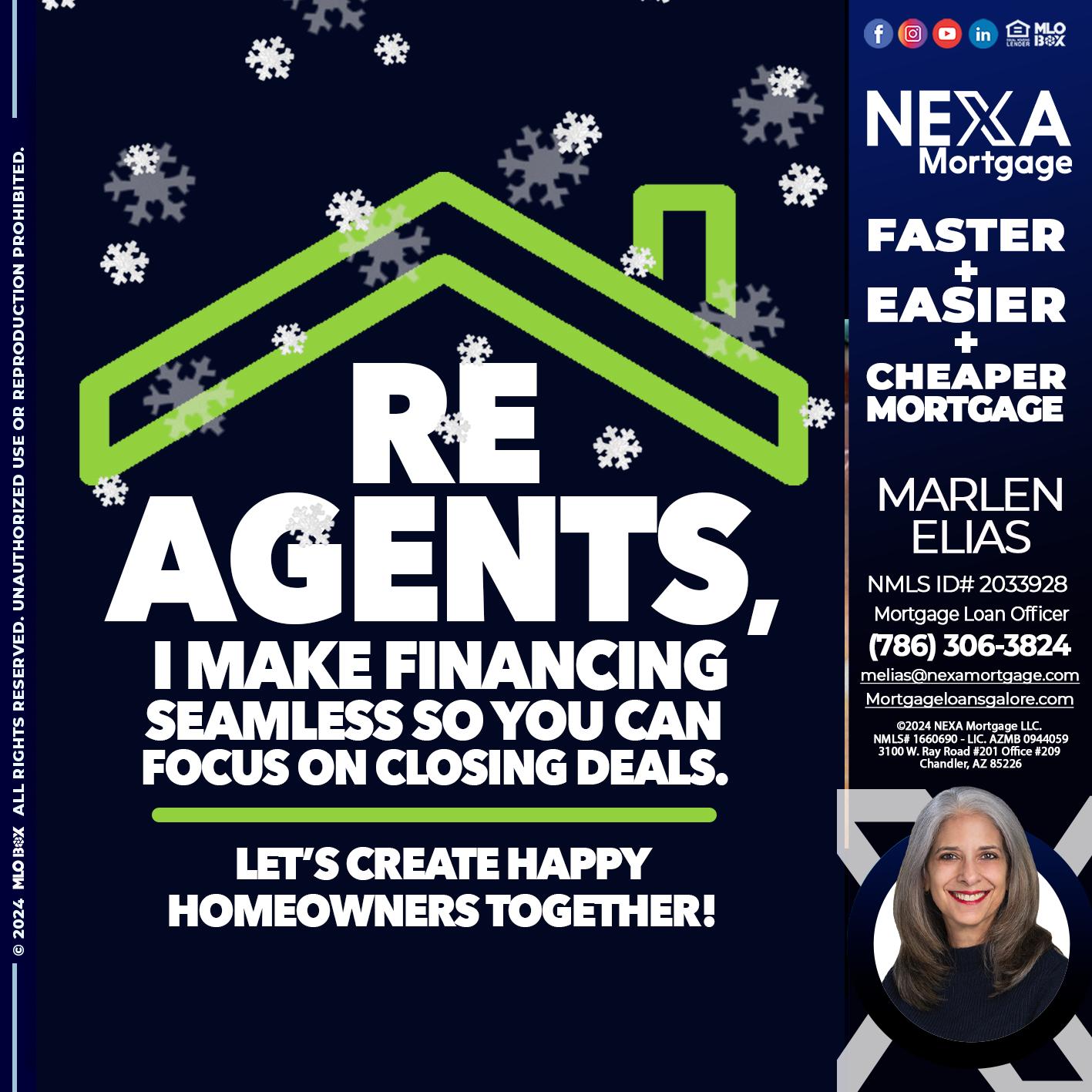 RE AGENTS - Marlen Elias -Mortgage Loan Officer