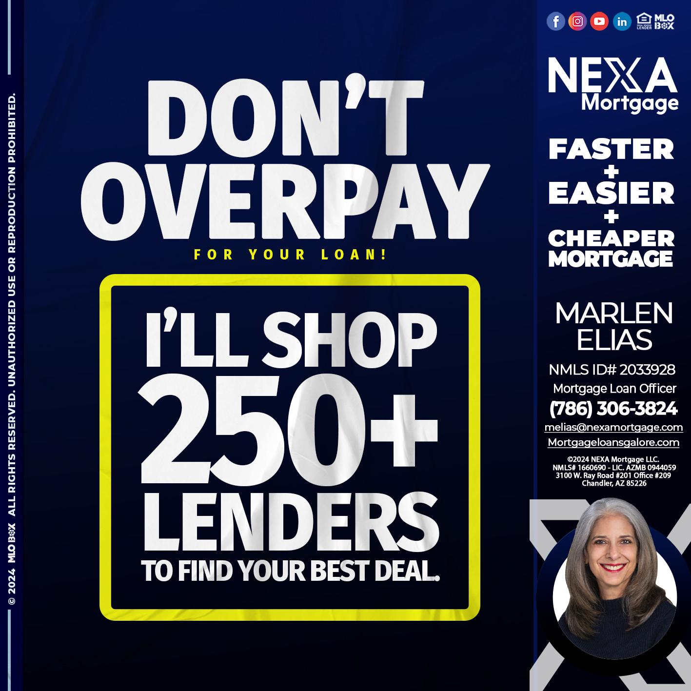 dont overpay - Marlen Elias -Mortgage Loan Officer