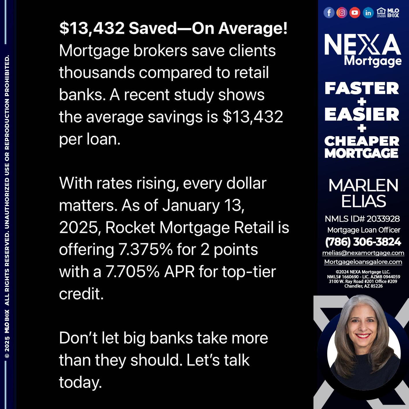 saved on average - Marlen Elias -Mortgage Loan Officer