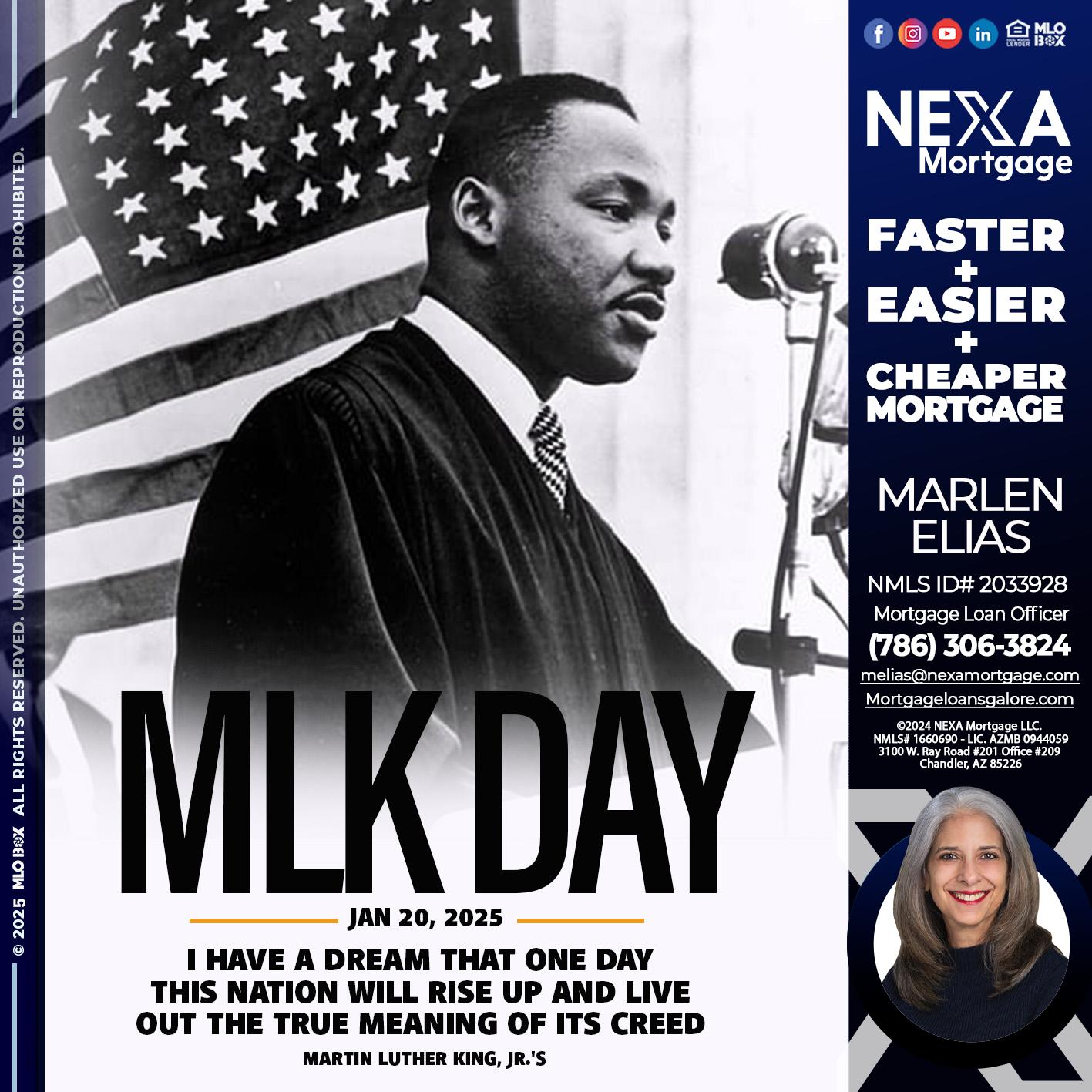 MLK DAY - Marlen Elias -Mortgage Loan Officer