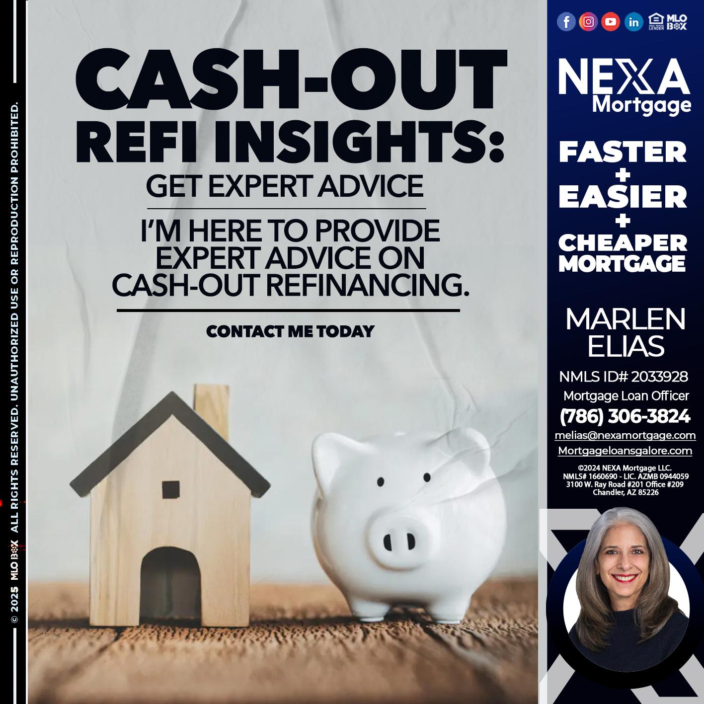 CASH OUT - Marlen Elias -Mortgage Loan Officer