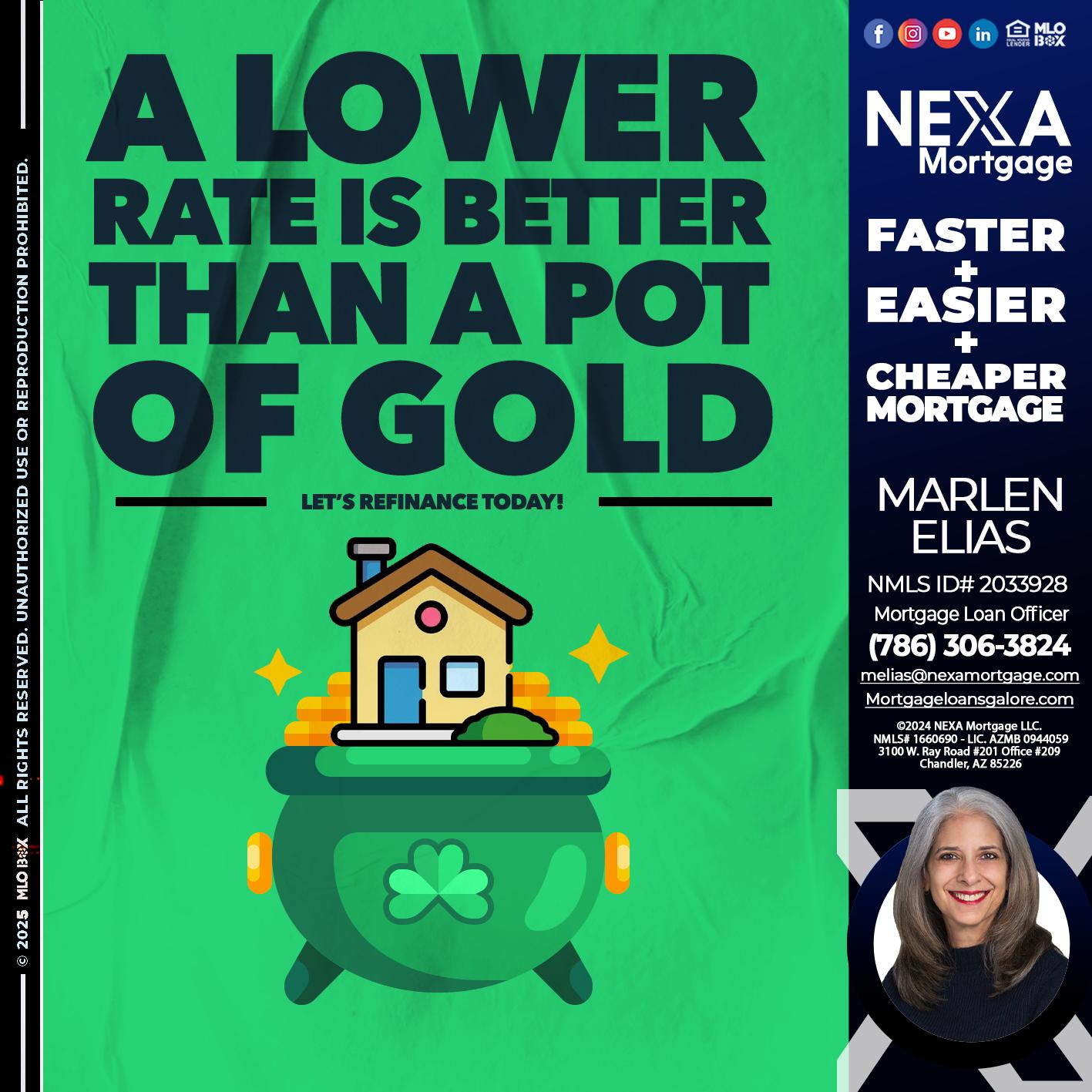 A LOWER RATE - Marlen Elias -Mortgage Loan Officer