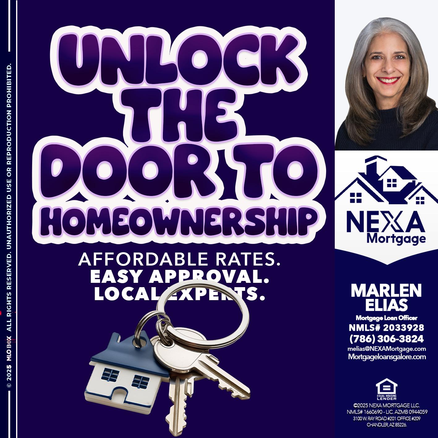 UNLOCK THE DOOR - Marlen Elias -Mortgage Loan Officer