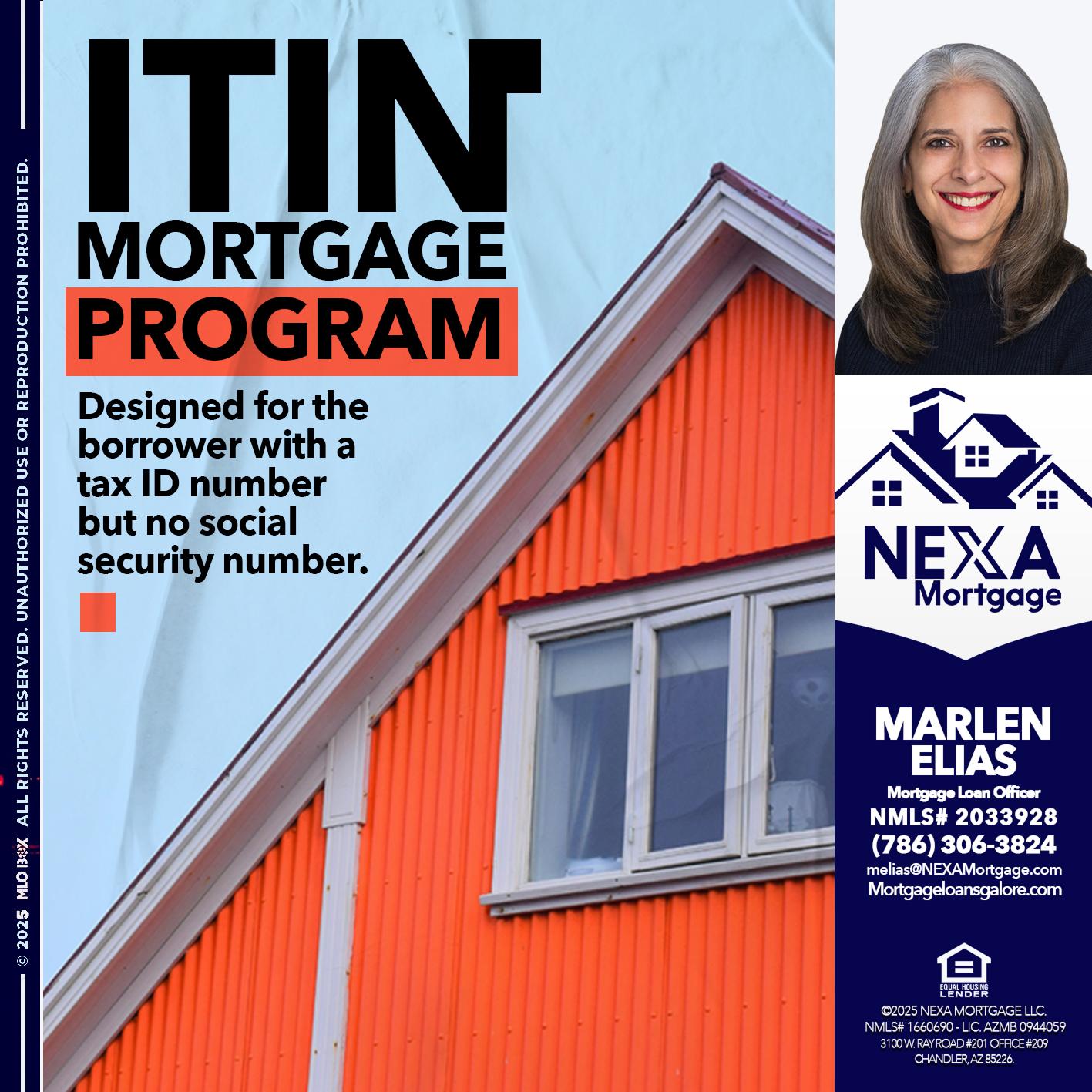 ITIN PROGRAM - Marlen Elias -Mortgage Loan Officer