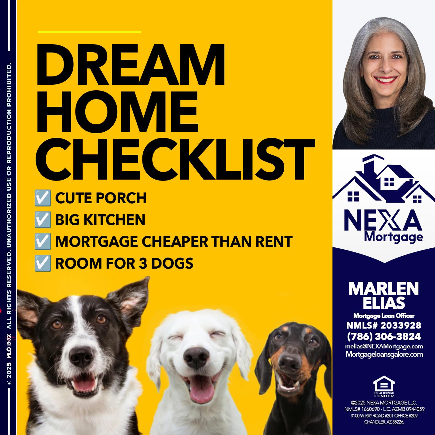 DREAM HOME CHEK LIST - Marlen Elias -Mortgage Loan Officer
