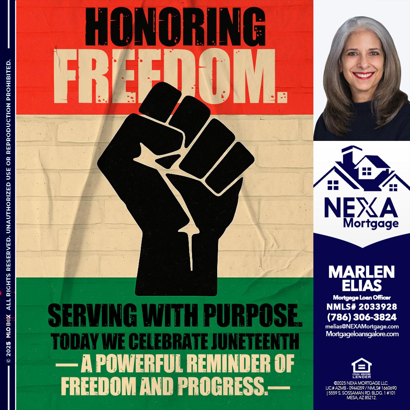 HONORING FREEDOM - Marlen Elias -Mortgage Loan Officer