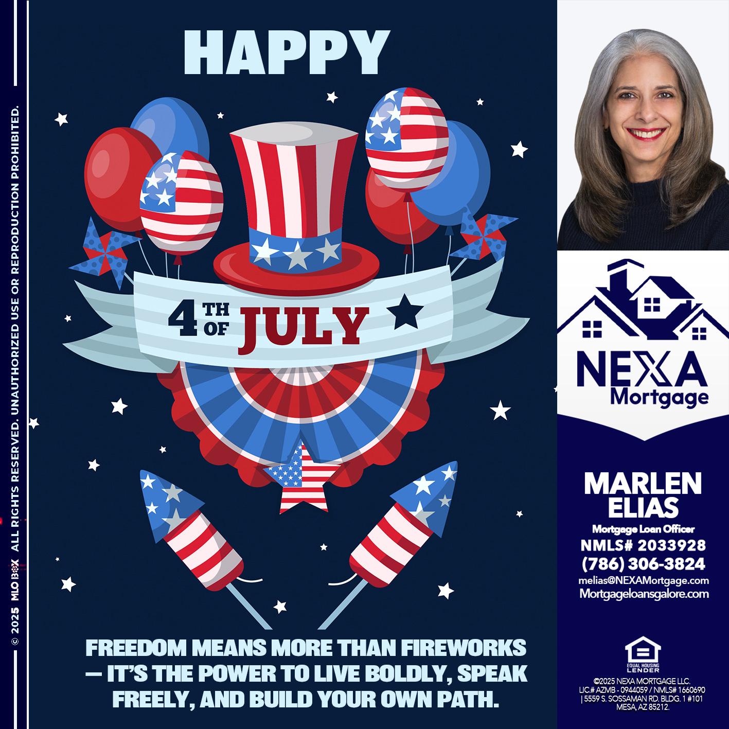 HAPPY 4TH OF JULY - Marlen Elias -Mortgage Loan Officer