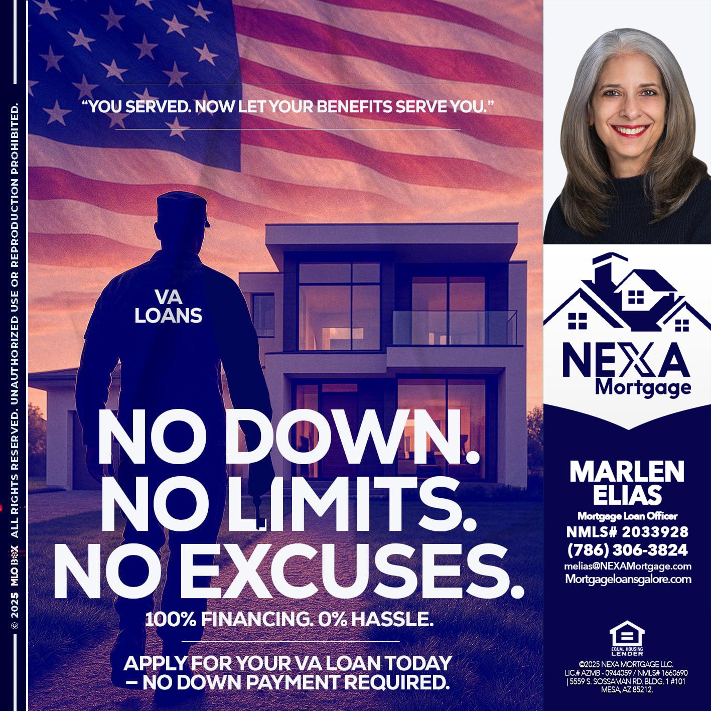 NO DOWN. NO LIMIT. - Marlen Elias -Mortgage Loan Officer