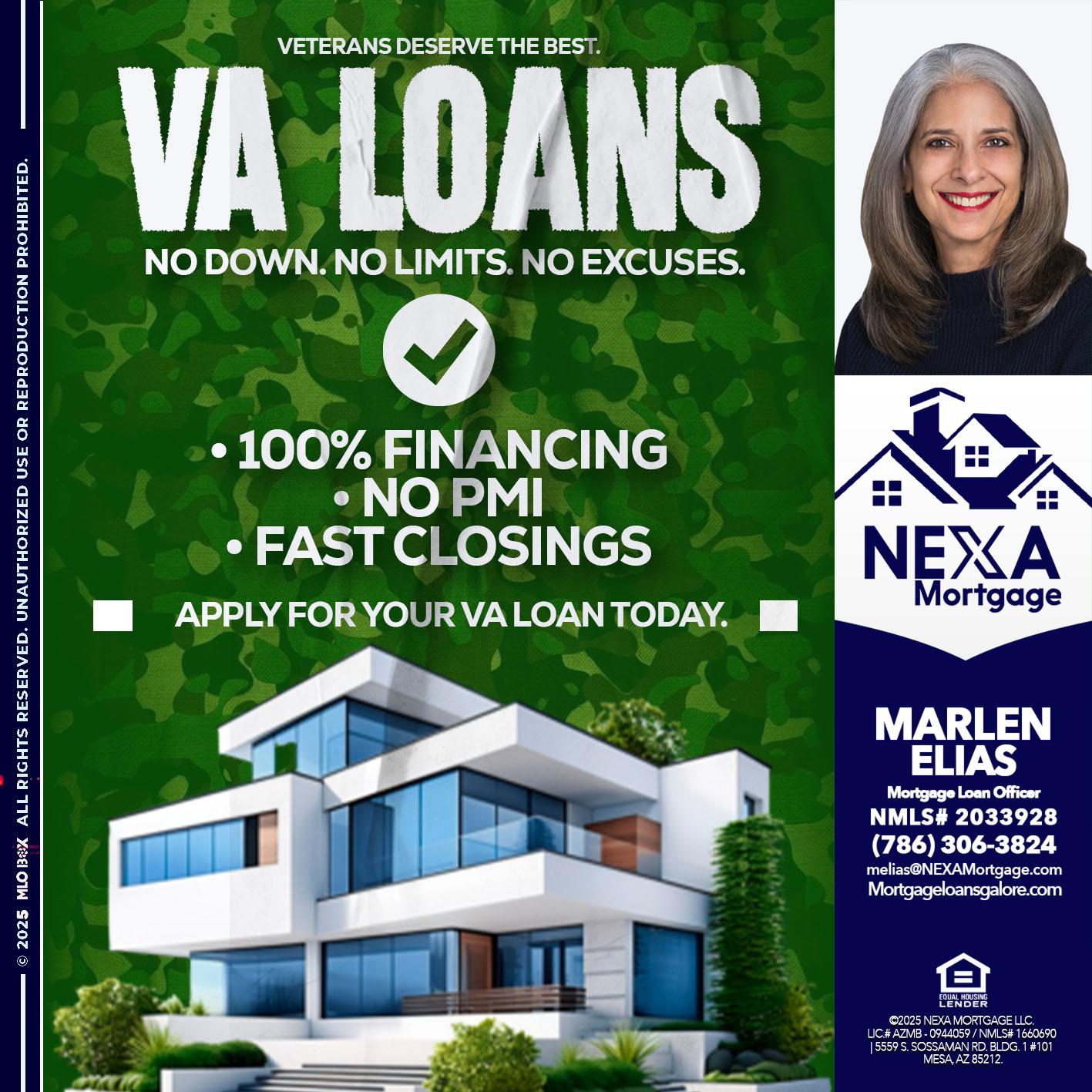 VA LOANS - Marlen Elias -Mortgage Loan Officer
