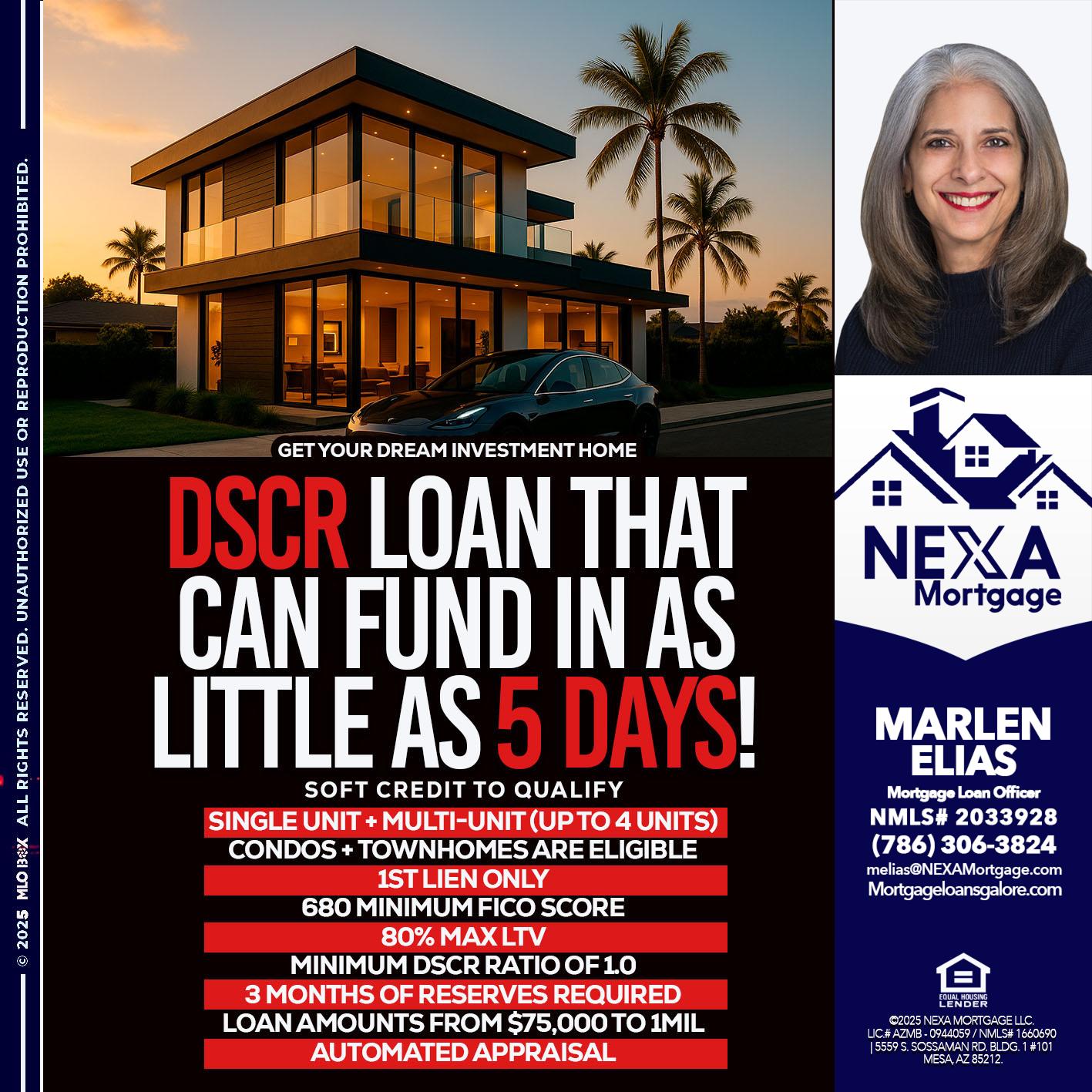 DSCR LOAN - Marlen Elias -Mortgage Loan Officer