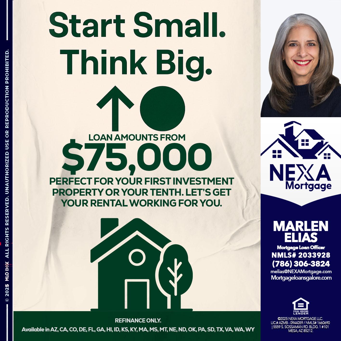 START SMALL - Marlen Elias -Mortgage Loan Officer
