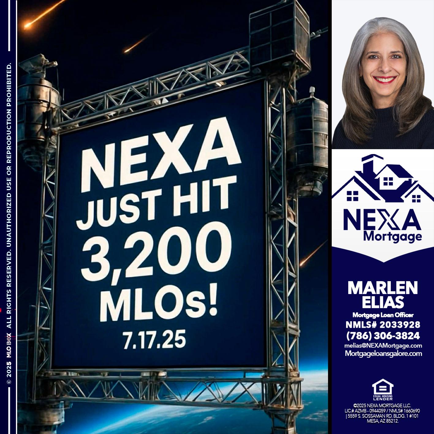 NEXA JUST HIT 3,200 - Marlen Elias -Mortgage Loan Officer