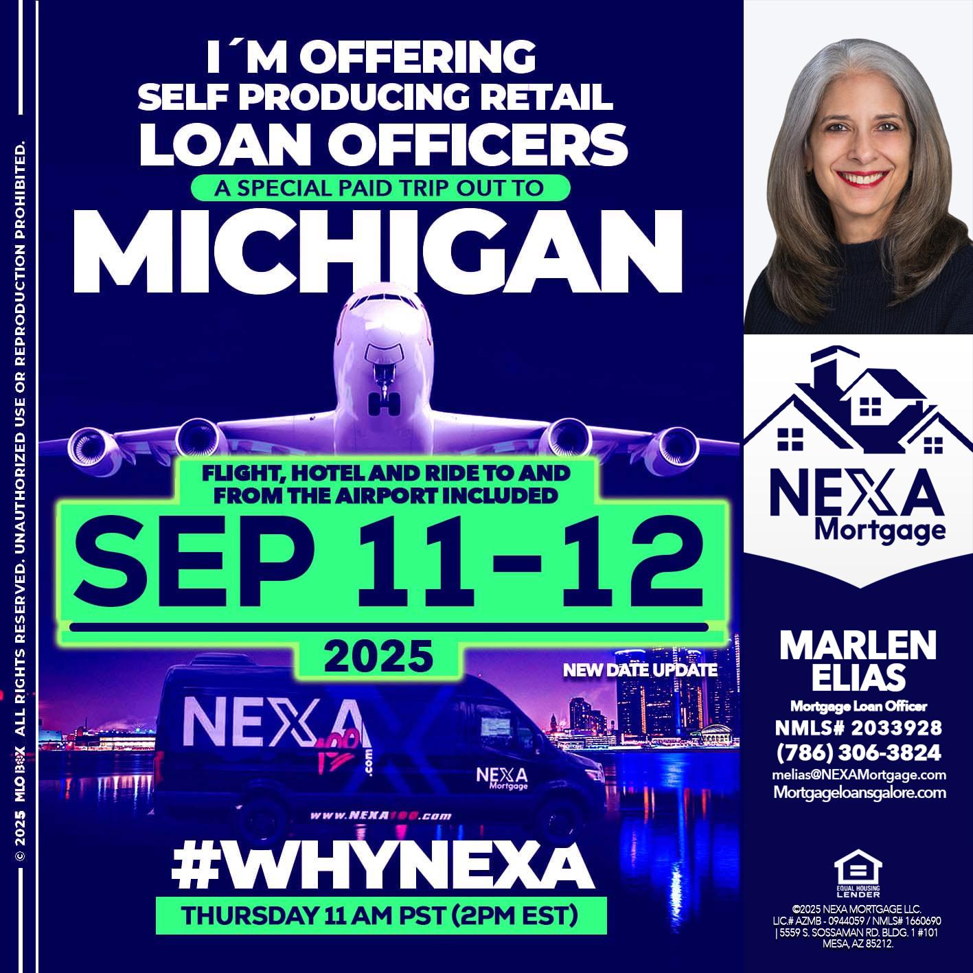 michigan sep 11-12 - Marlen Elias -Mortgage Loan Officer