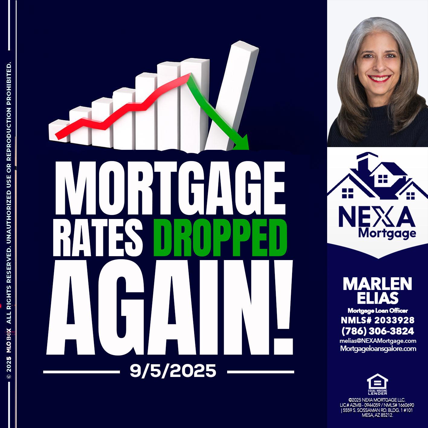 RATES DROP - Marlen Elias -Mortgage Loan Officer