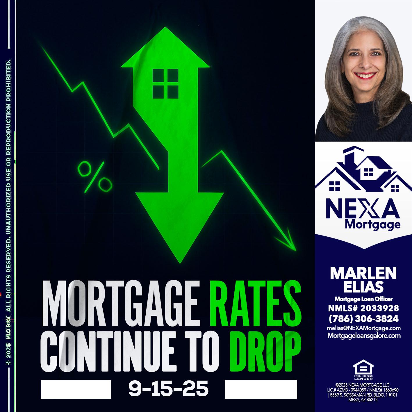 RATES DROP - Marlen Elias -Mortgage Loan Officer