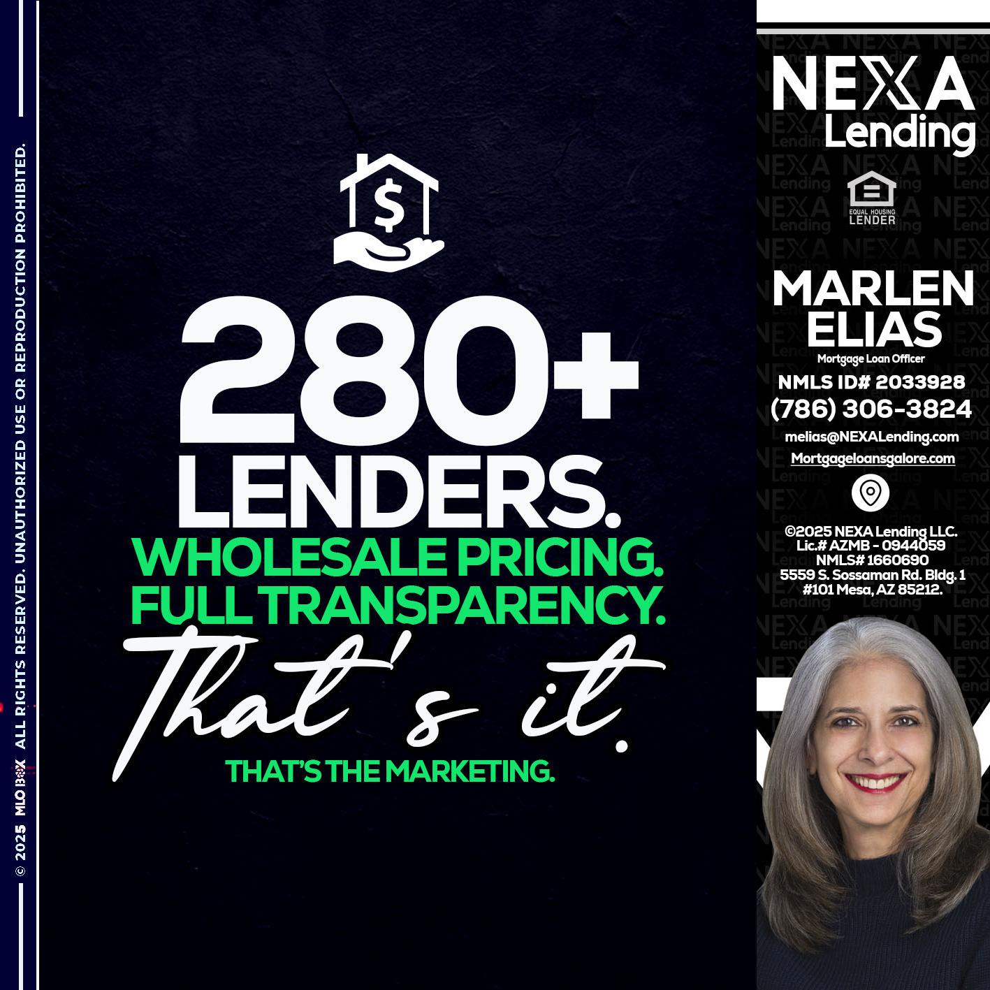 280+ LENDERS - Marlen Elias -Mortgage Loan Officer