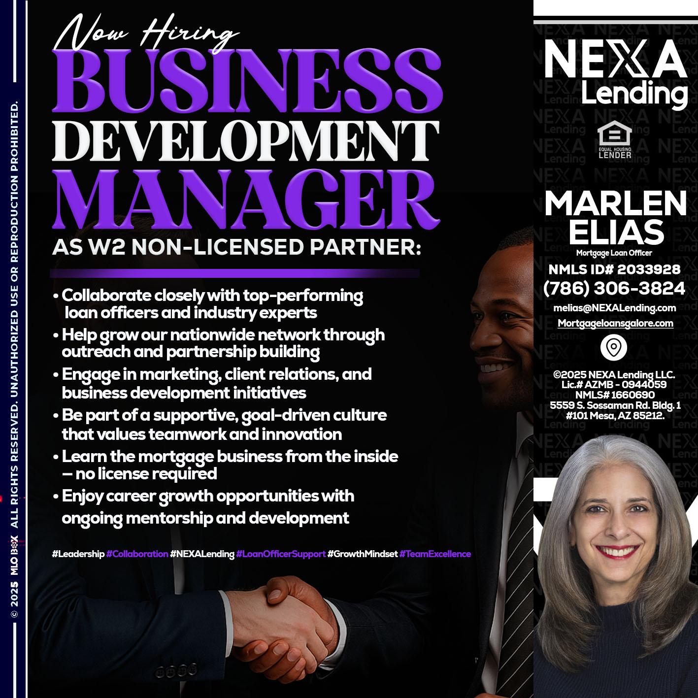 NOW HIRING - Marlen Elias -Mortgage Loan Officer