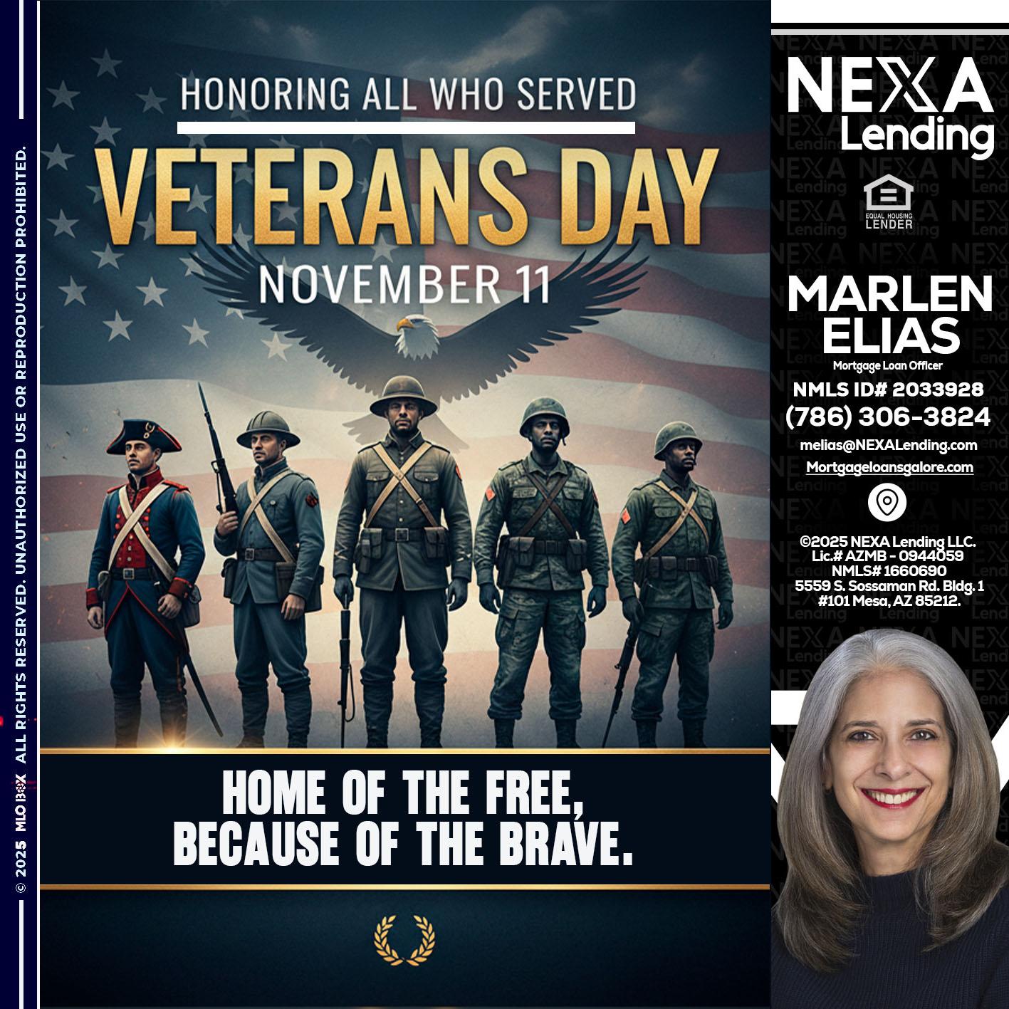 Veterans Day - Marlen Elias -Mortgage Loan Officer