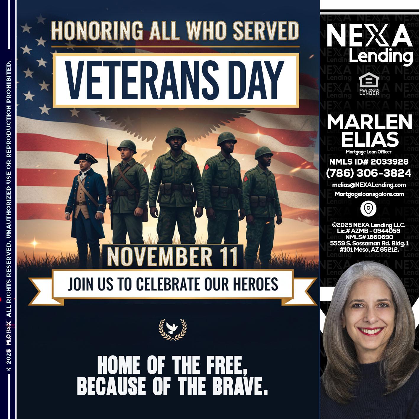 VETERANS DAY - Marlen Elias -Mortgage Loan Officer