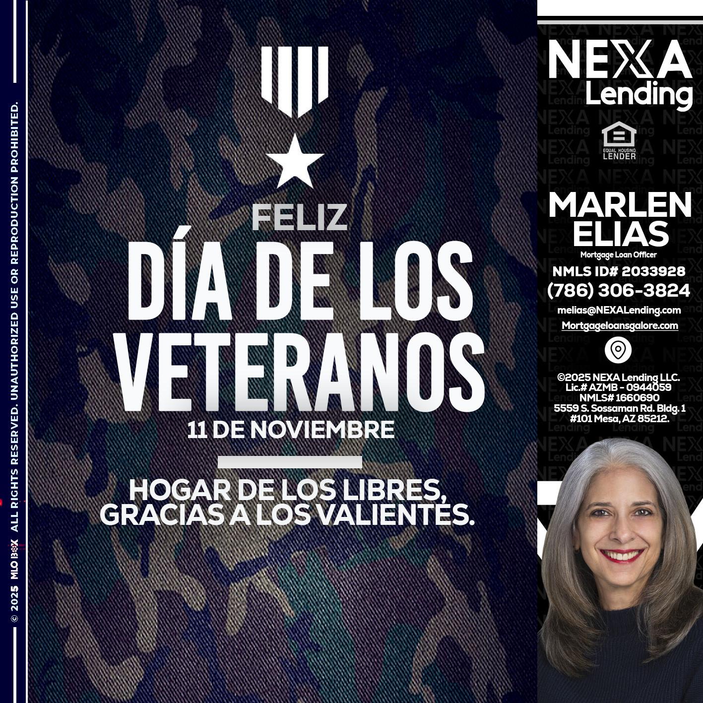 DIA DE LOS VETERANOS - Marlen Elias -Mortgage Loan Officer
