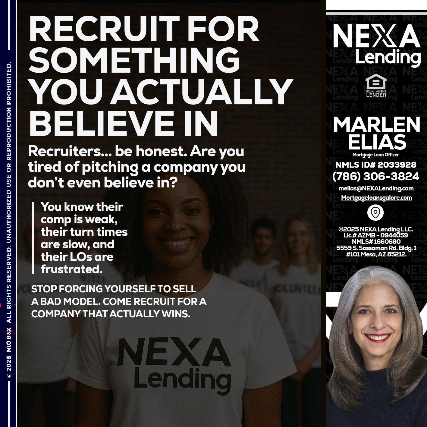 RECRUITING - Marlen Elias -Mortgage Loan Officer