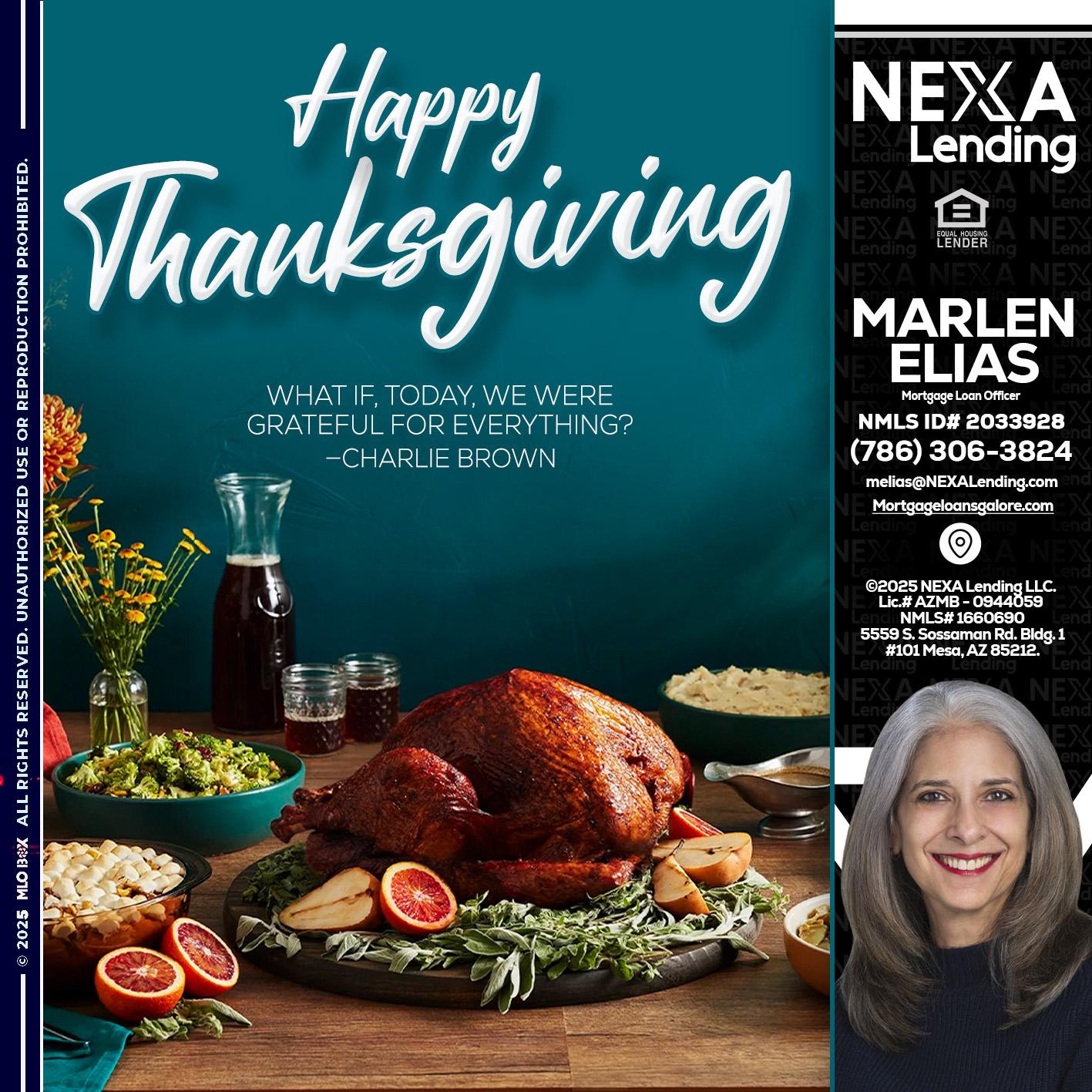 happy Thanksgiving - Marlen Elias -Mortgage Loan Officer