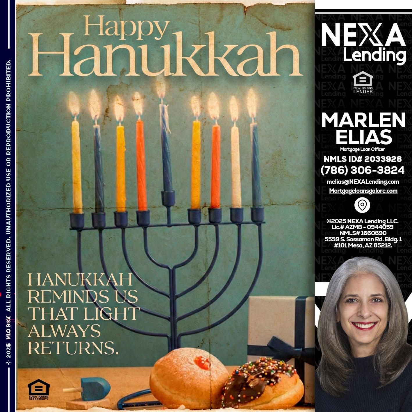 HAPPY HANUKKAH - Marlen Elias -Mortgage Loan Officer