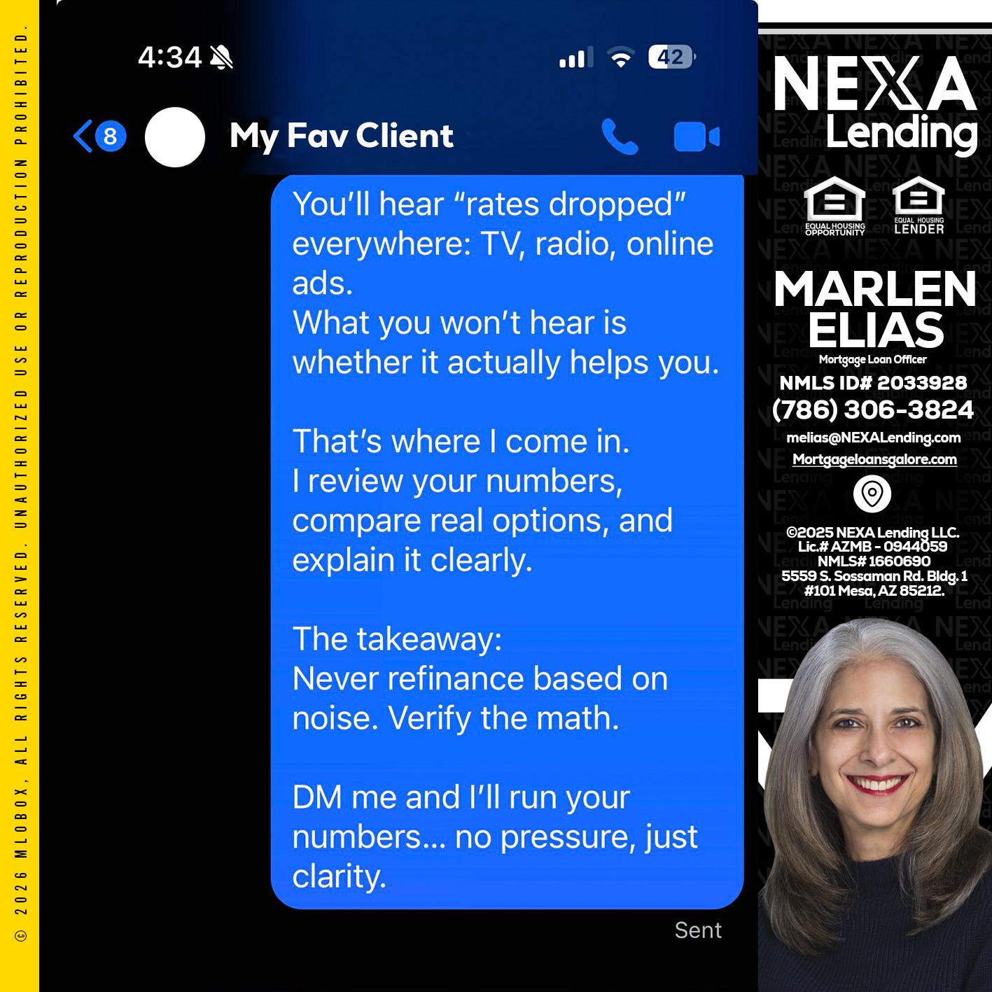 MY FAV CLIENT - Marlen Elias -Mortgage Loan Officer