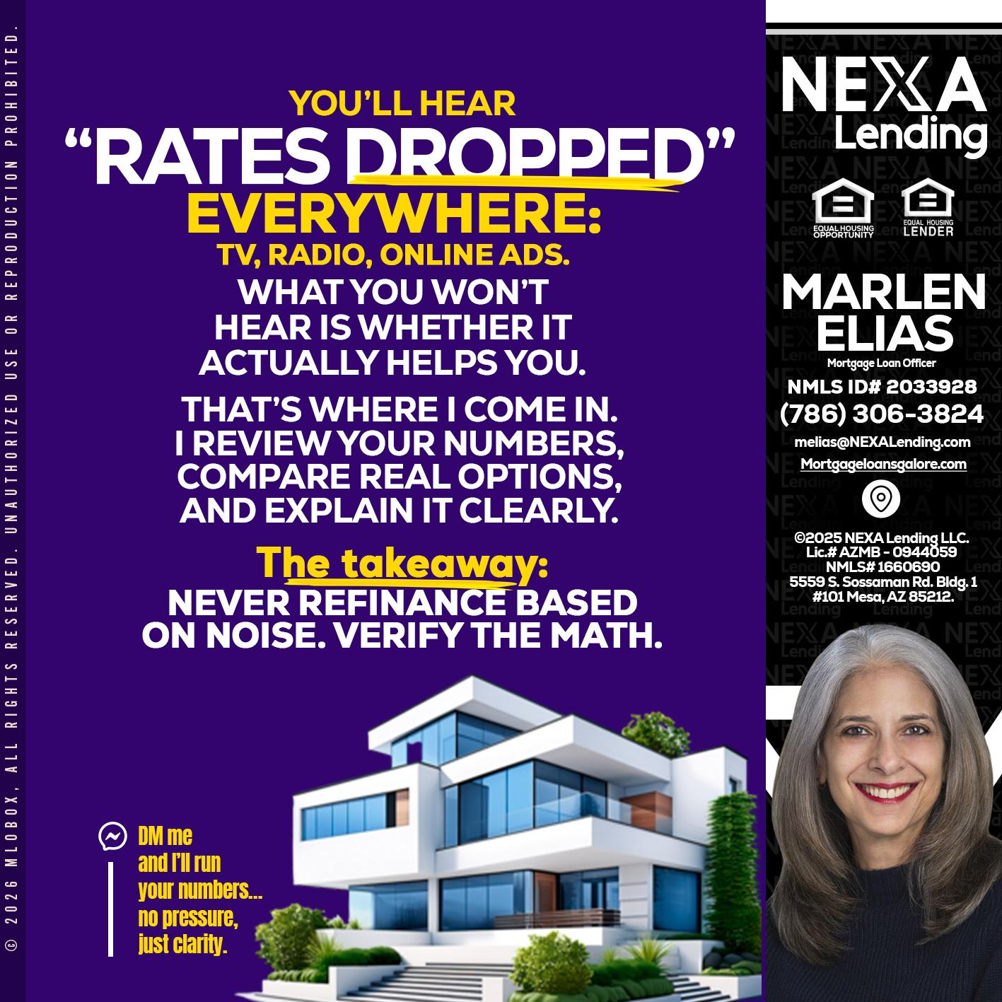 RATES DOPPED - Marlen Elias -Mortgage Loan Officer