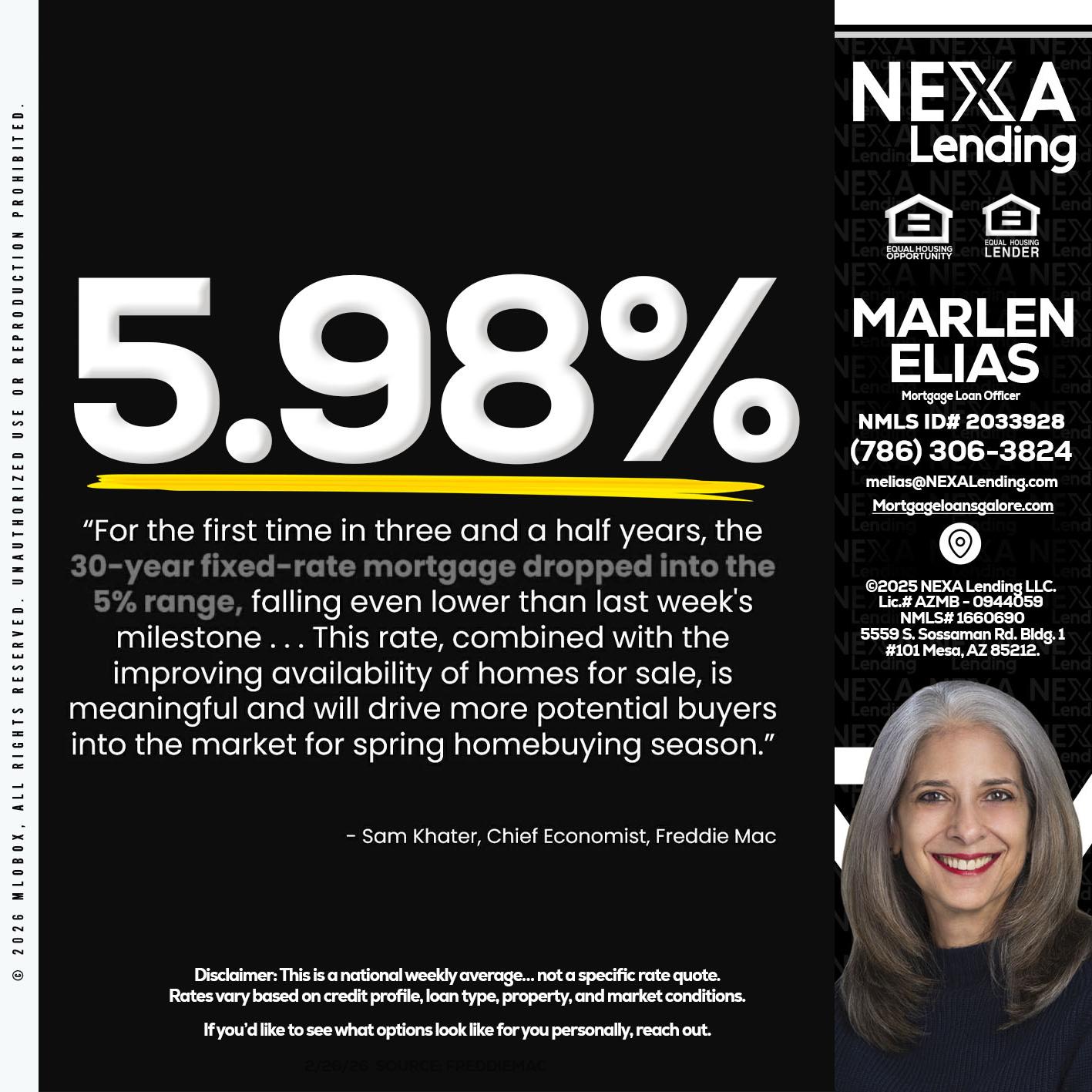 5.98% - Marlen Elias -Mortgage Loan Officer