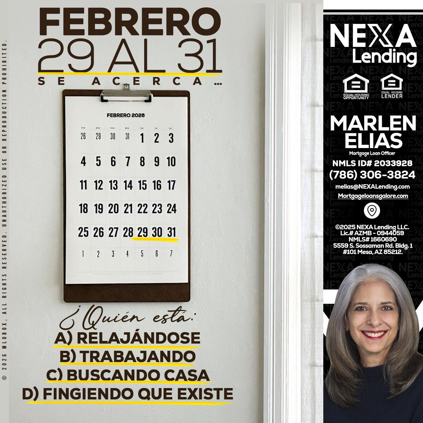 febrero 29 al 31 - Marlen Elias -Mortgage Loan Officer