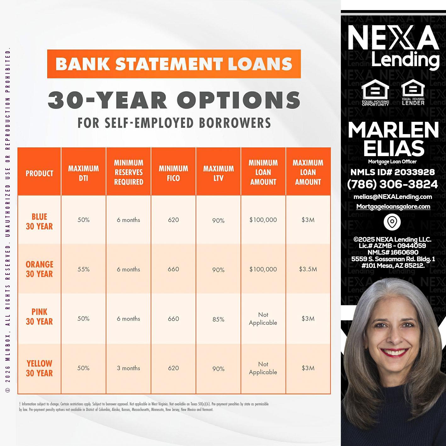 30 YEARS OPTIONS - Marlen Elias -Mortgage Loan Officer
