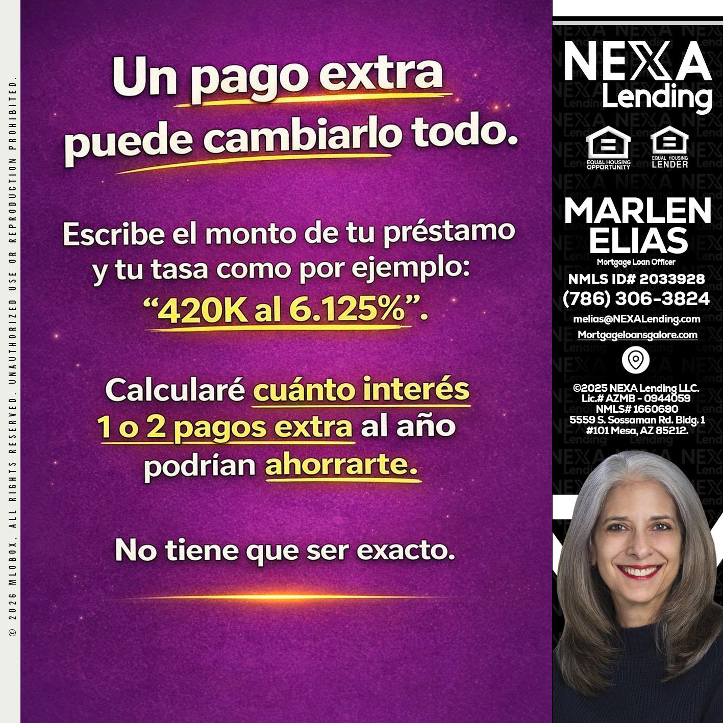 un pago extra - Marlen Elias -Mortgage Loan Officer
