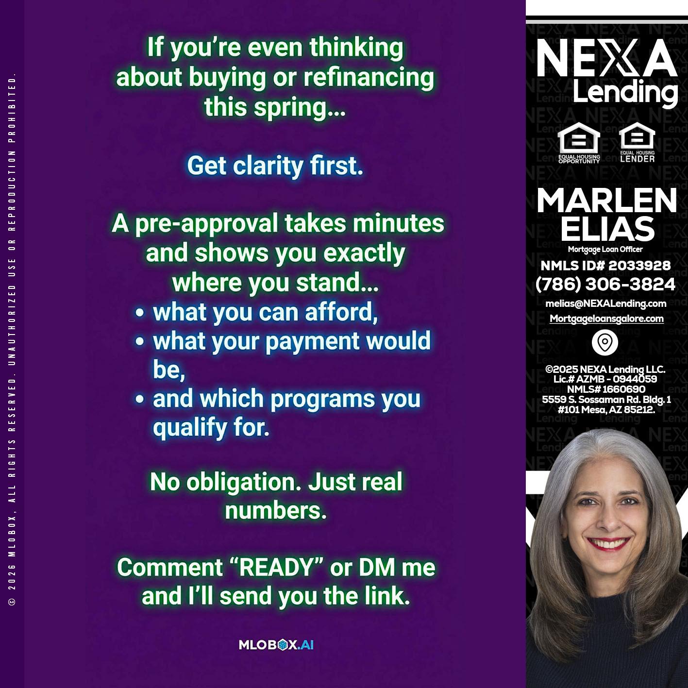 IF YOU THINKING - Marlen Elias -Mortgage Loan Officer