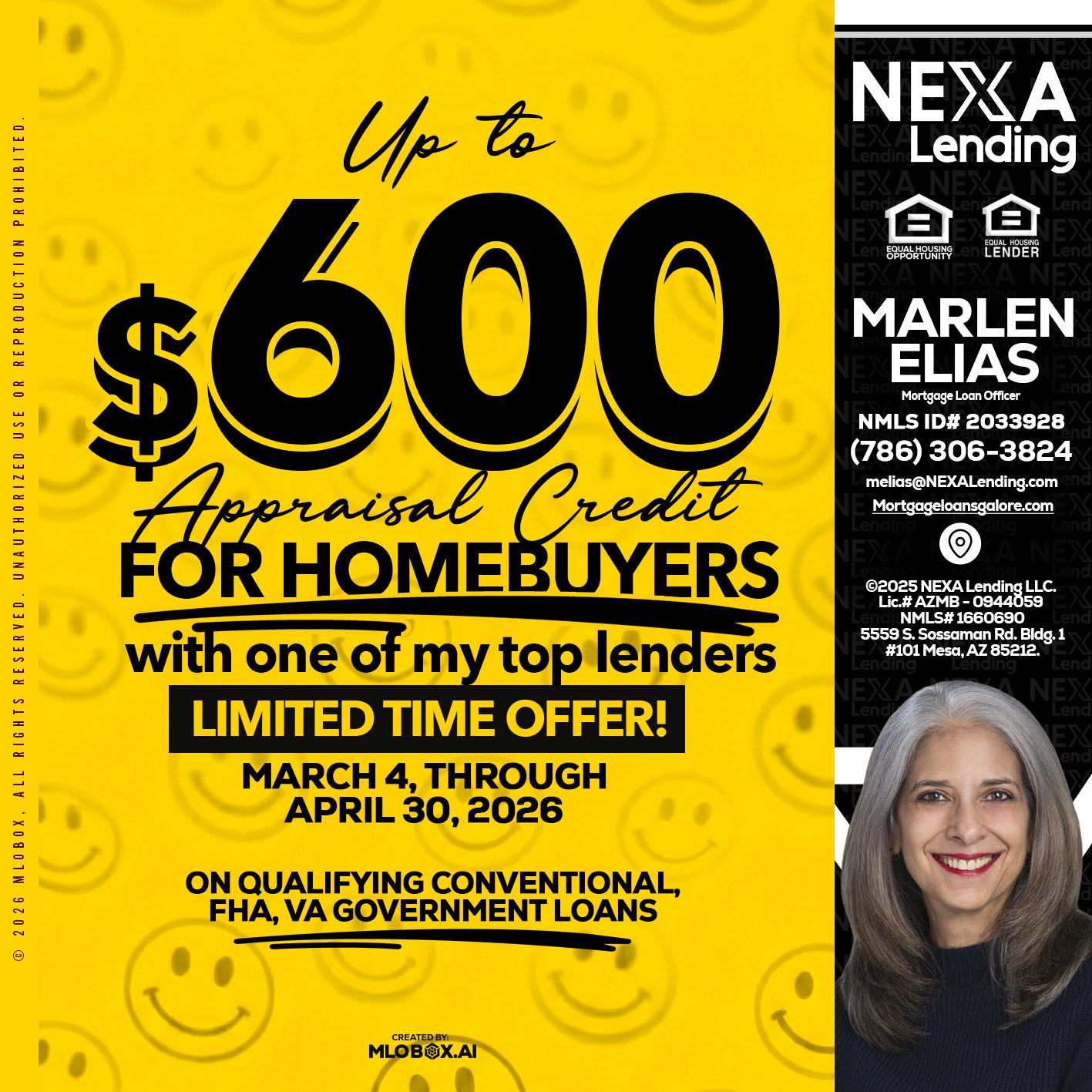 UP TO 600 - Marlen Elias -Mortgage Loan Officer