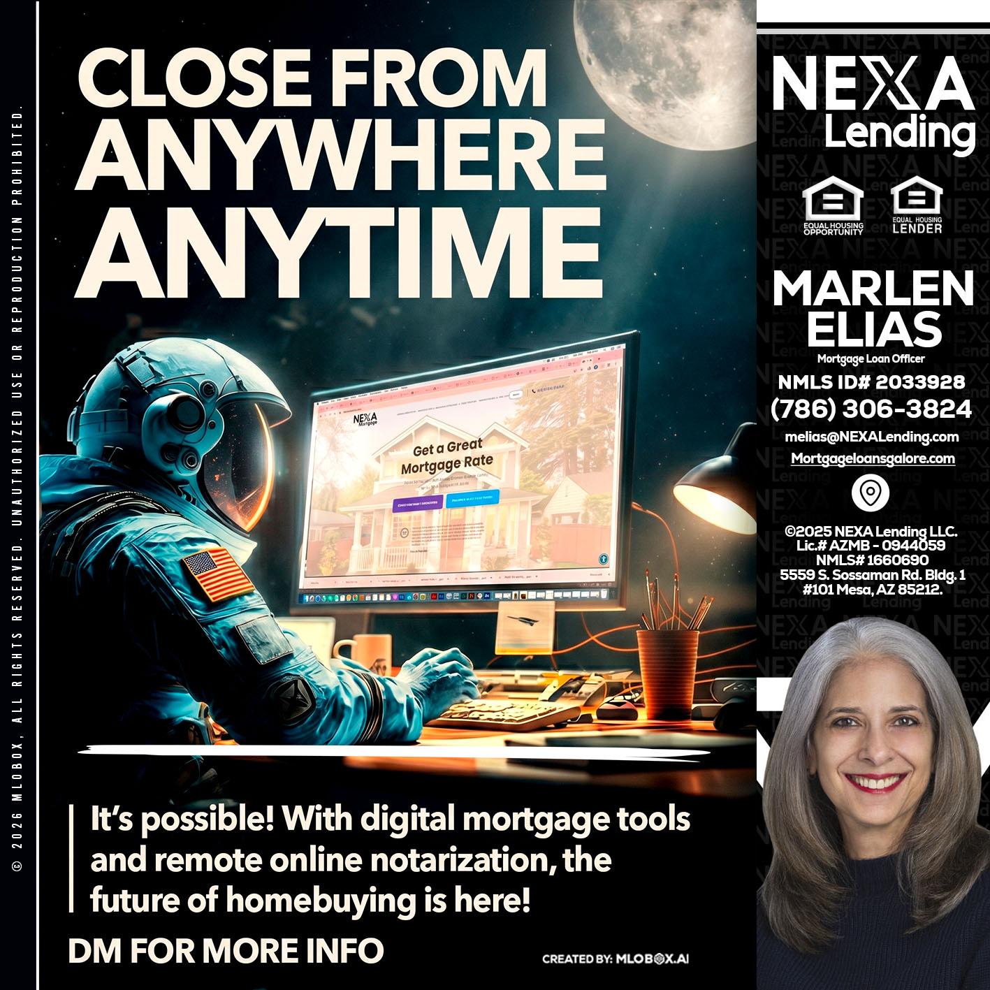 CLOSE FROM - Marlen Elias -Mortgage Loan Officer