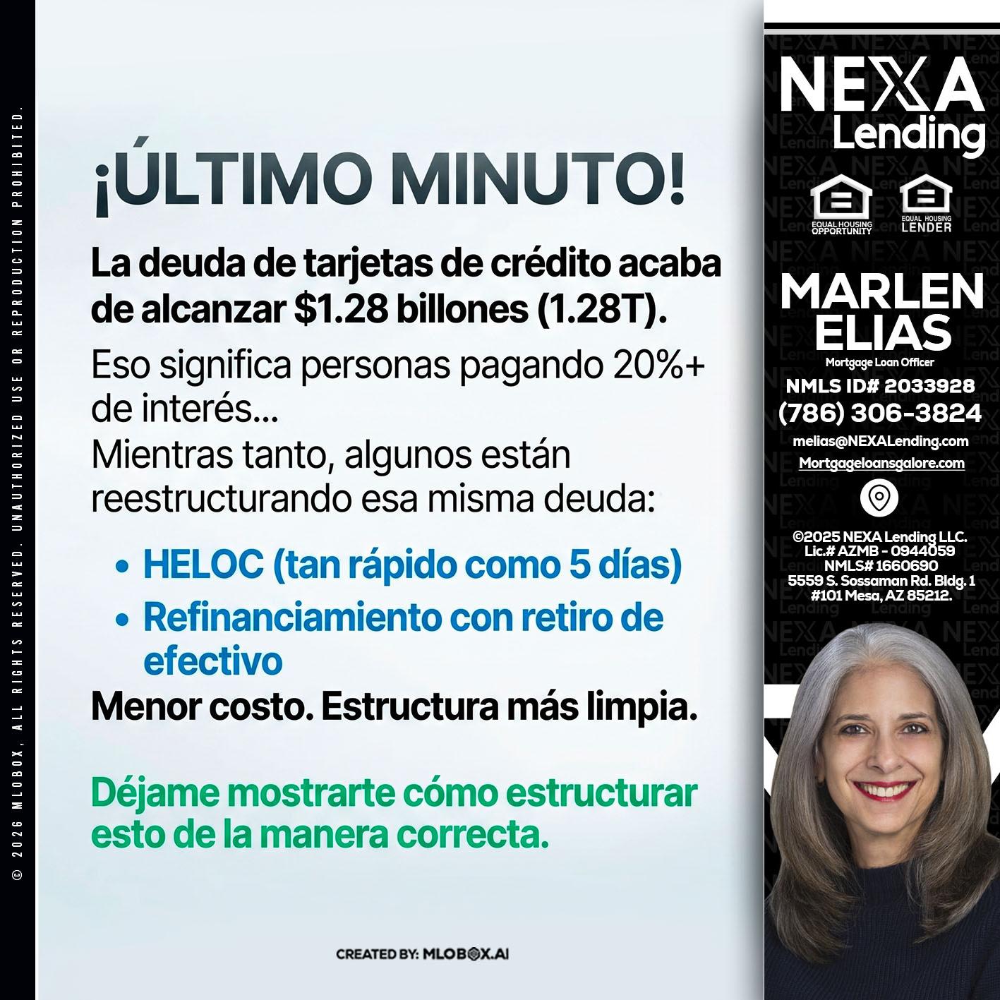 ultimo minuto - Marlen Elias -Mortgage Loan Officer