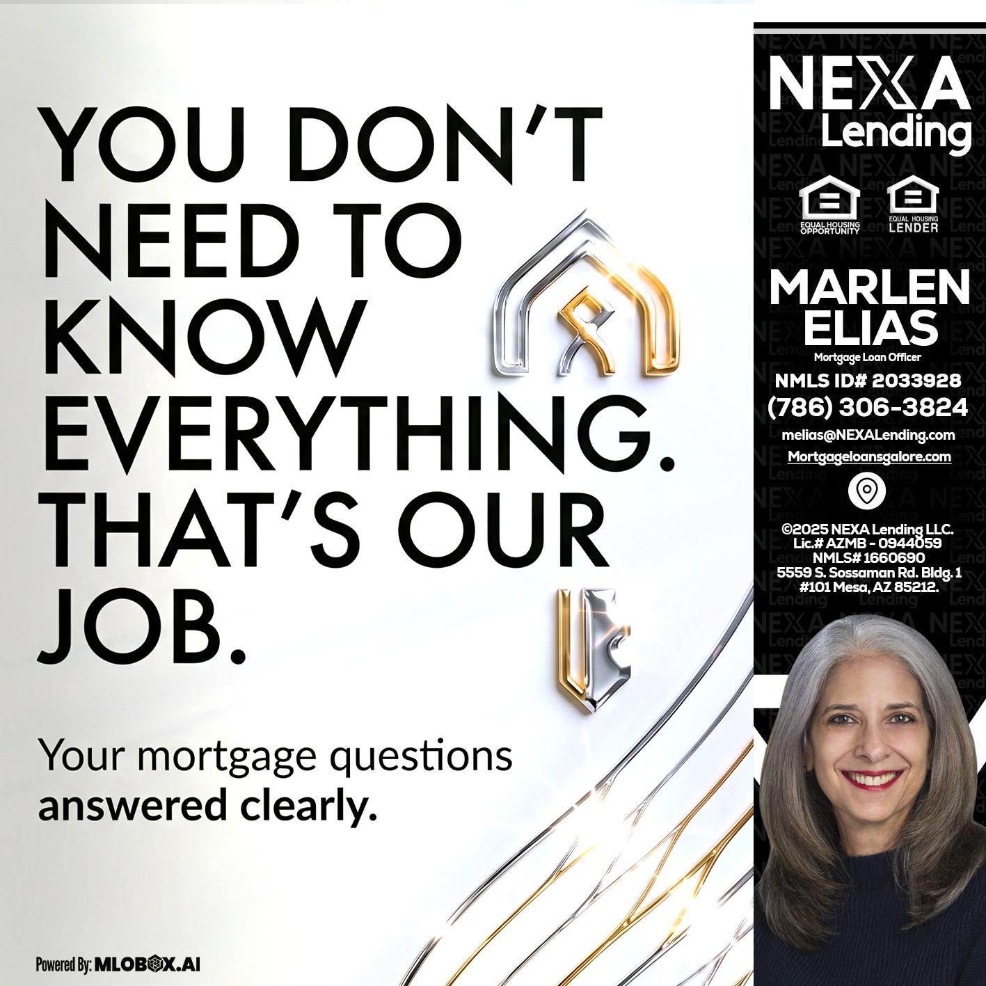 THAT IS OUR JOB - Marlen Elias -Mortgage Loan Officer