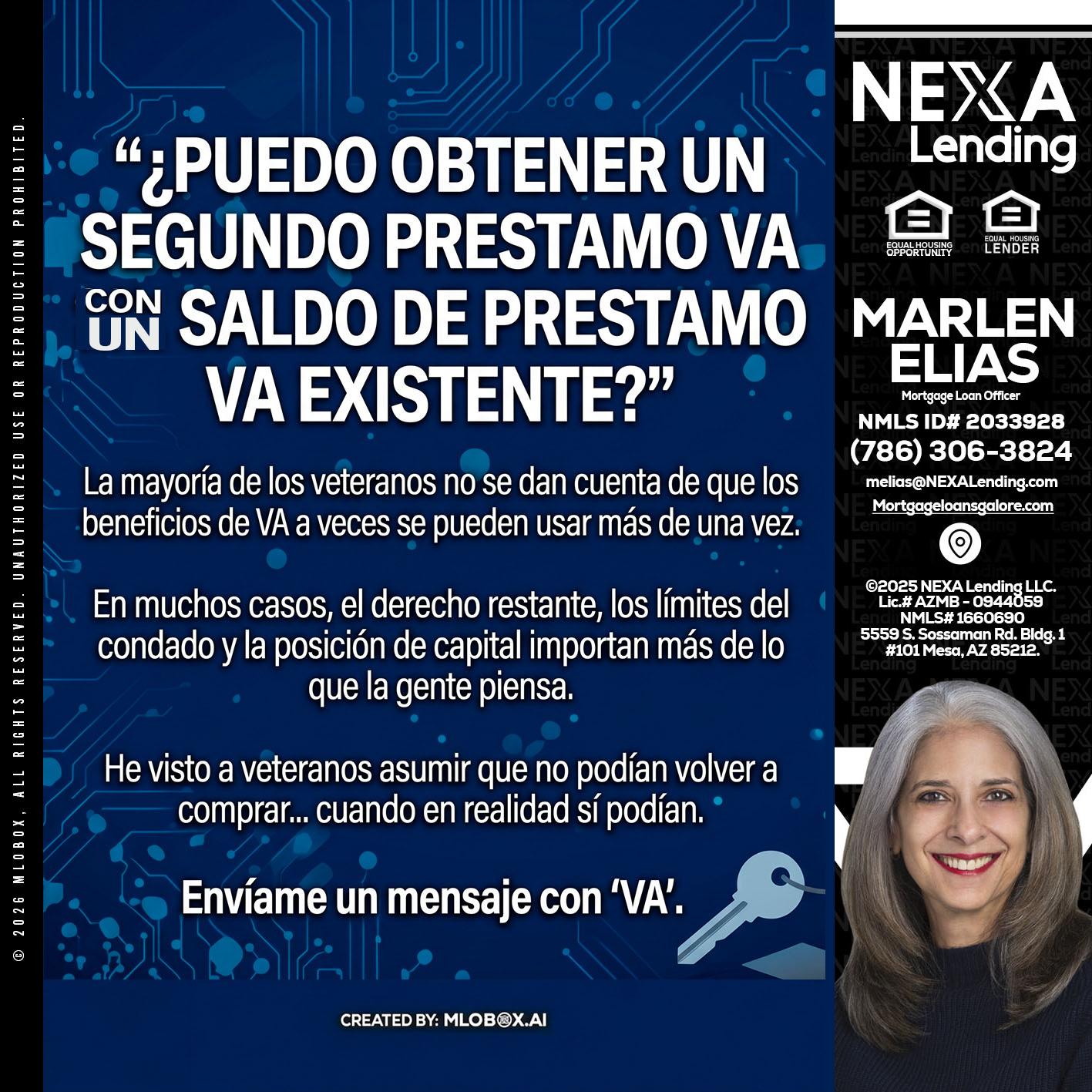 PUEDO OBTENER UN PRESTAMO VA - Marlen Elias -Mortgage Loan Officer