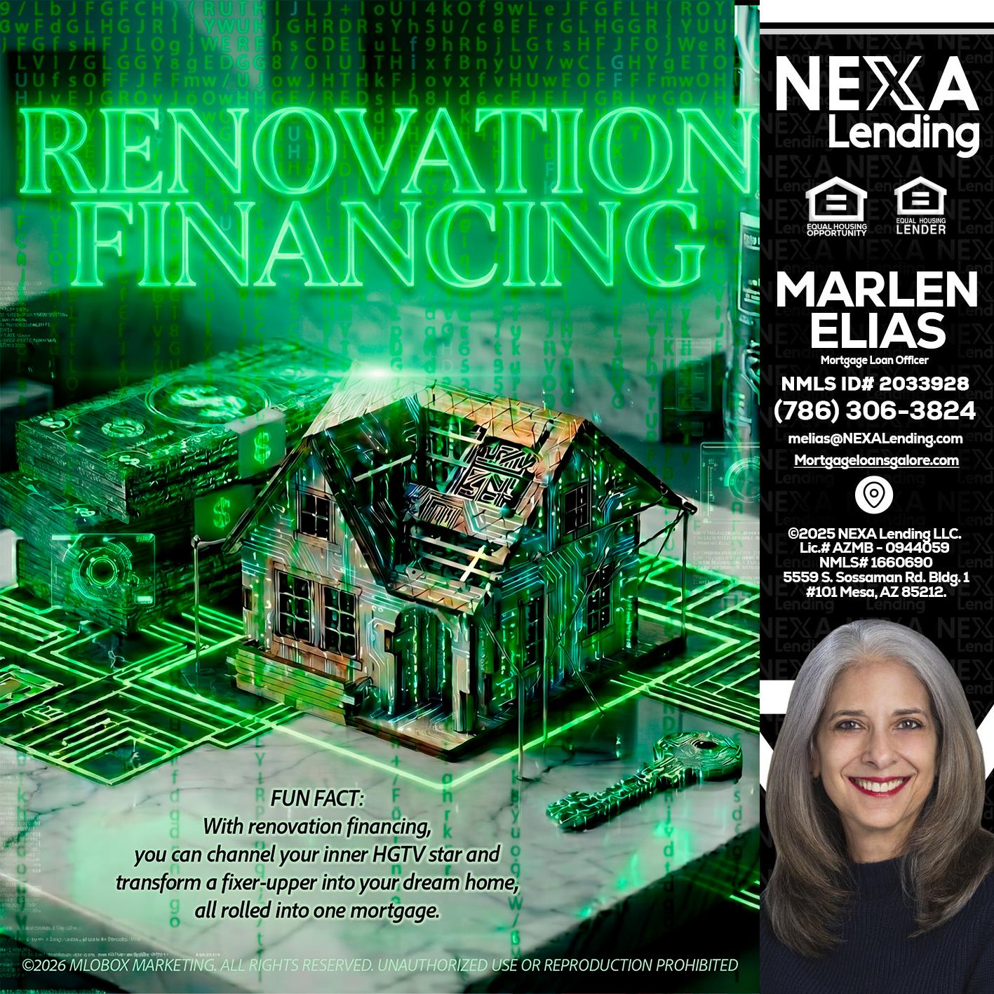 RENOVATION FINANCING - Marlen Elias -Mortgage Loan Officer