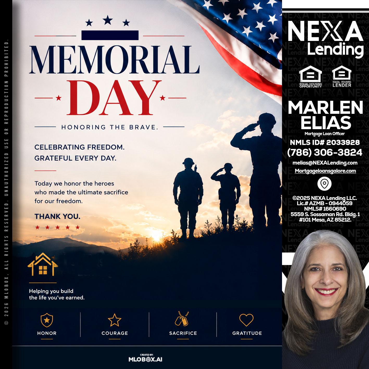 MEMORIAL DAY - Marlen Elias -Mortgage Loan Officer
