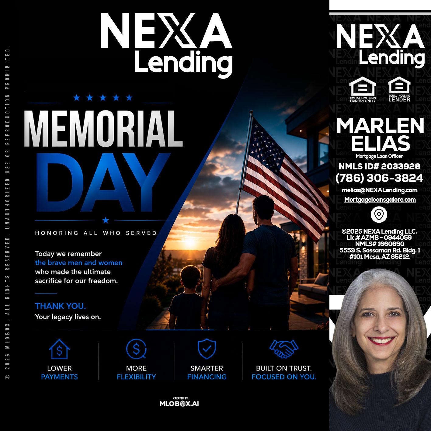 MEMORIAL DAY - Marlen Elias -Mortgage Loan Officer