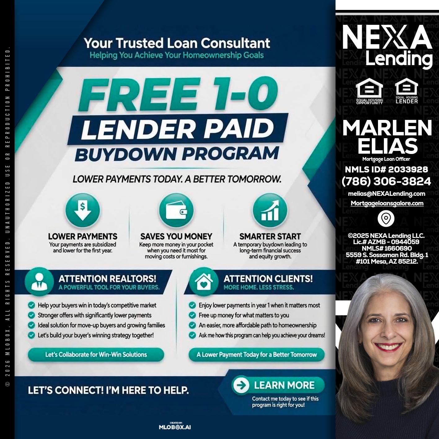 FREE 1-0 - Marlen Elias -Mortgage Loan Officer