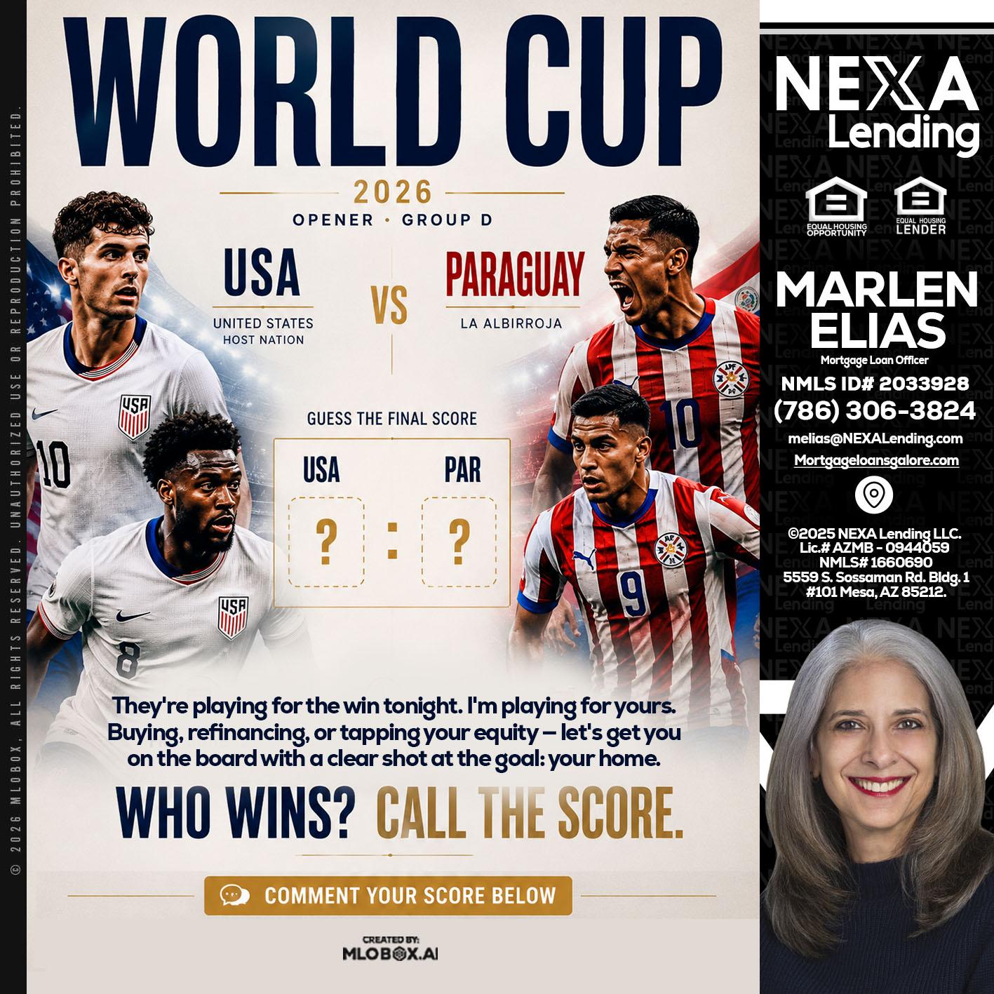 WORLD CUP 2026 - Marlen Elias -Mortgage Loan Officer